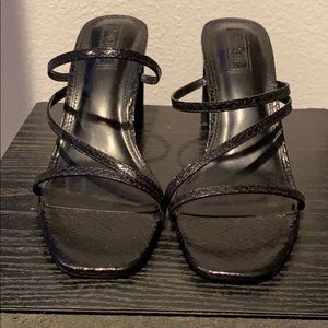 Snakeskin Slide Heels